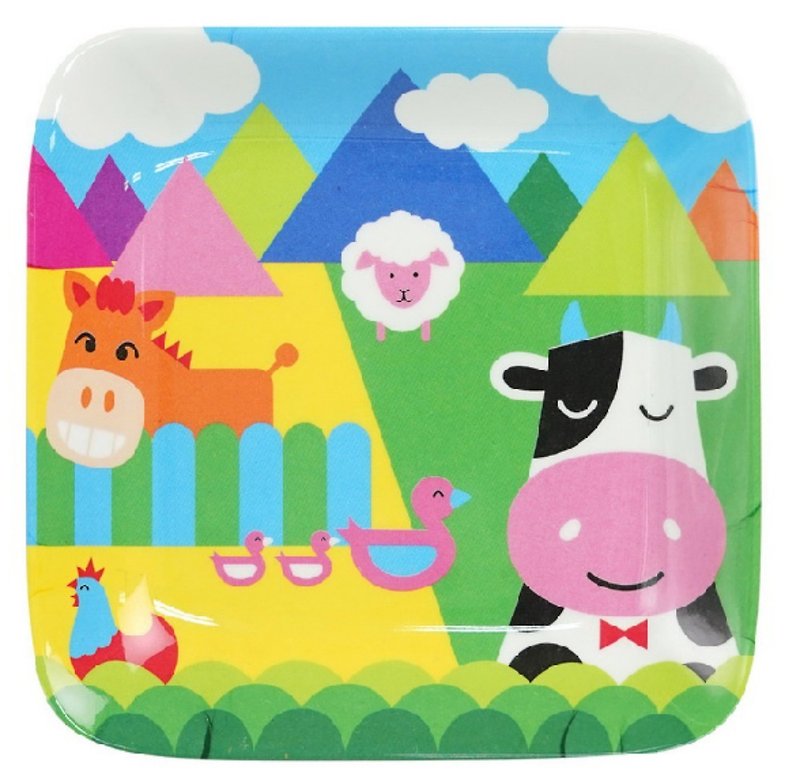 Happy farm - small plate - Children's Tablewear - Other Materials Multicolor