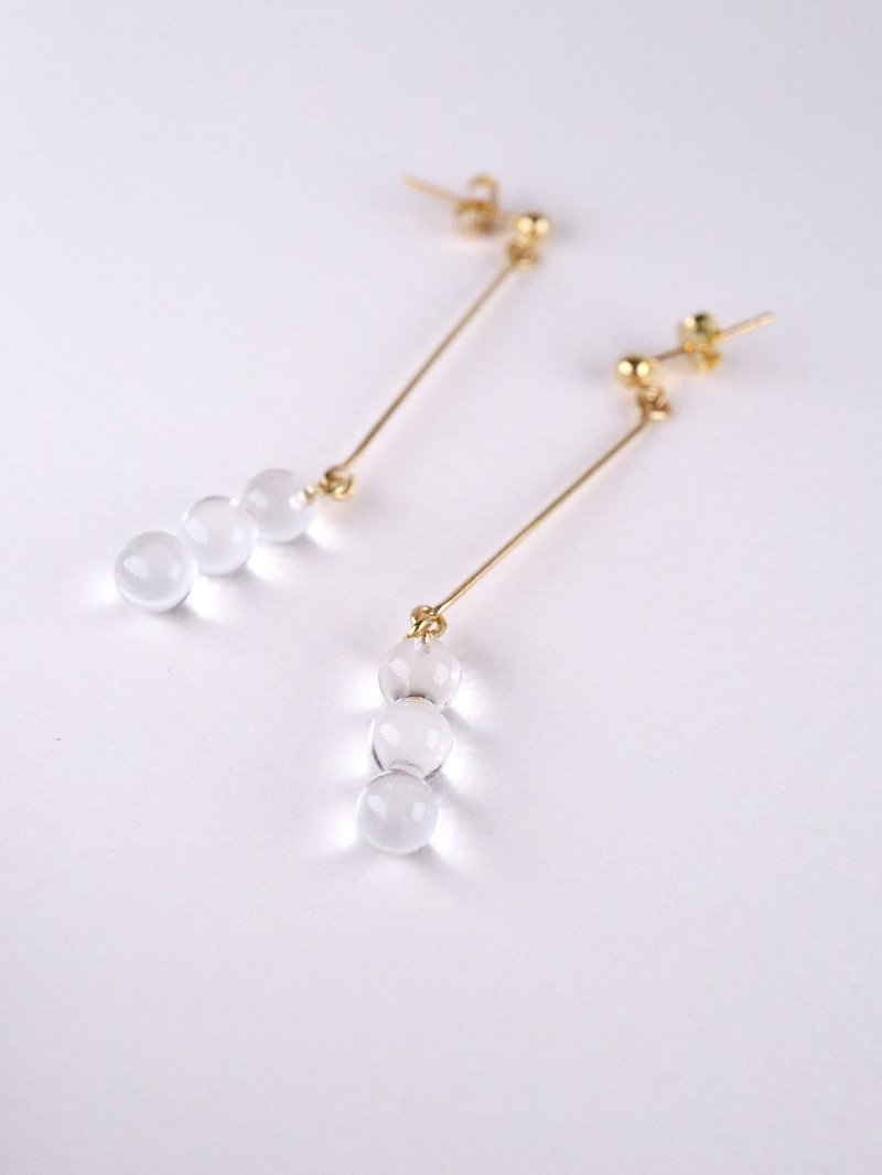 PIO - Lampwork boro glass drop earrings - Earrings & Clip-ons - Glass Transparent