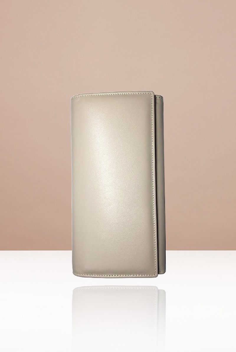 NEVER MIND-wallet unisex long clip-cowhide imitation bio-grain cowhide-FUTRA - Wallets - Genuine Leather Pink