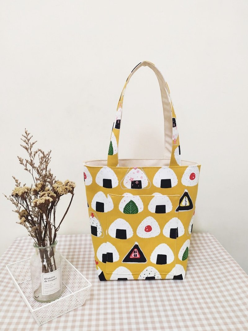 Xiaoman series/Mother bag shoulder bag/Tote bag/Delicious rice ball style/Limited out-of-print product - Handbags & Totes - Cotton & Hemp Yellow