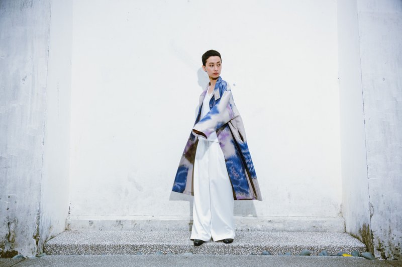 The cross-border series of mountains and rivers. Rendering ink jacket - เสื้อแจ็คเก็ต - ผ้าฝ้าย/ผ้าลินิน สึชมพู