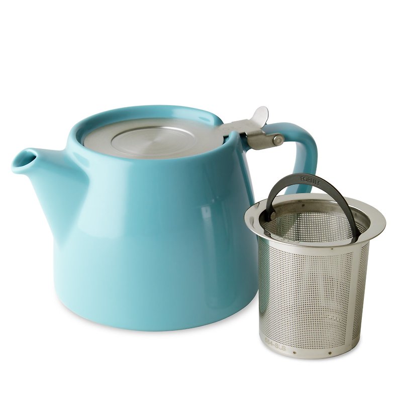 [Holiday Gift] American FORLIFE Tree Stump Teapot-Lake Blue - Teapots & Teacups - Porcelain Blue