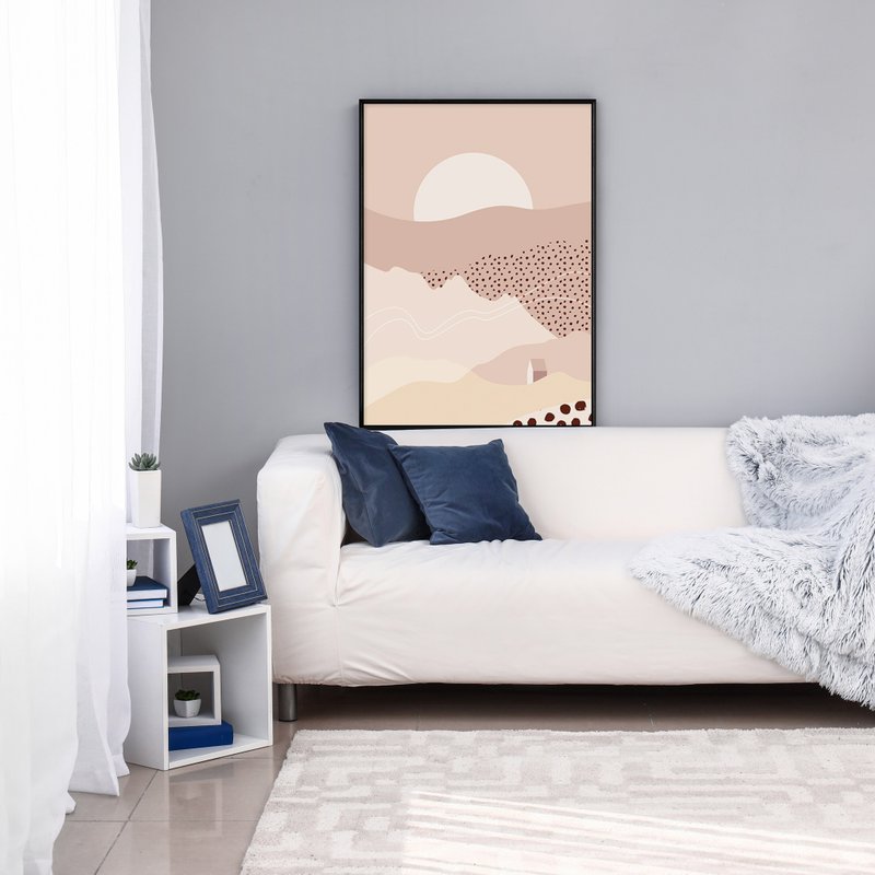 Geometry • Sunset-Retro/Meticulous/Rhythm/Simple/Earth Tone - โปสเตอร์ - ผ้าฝ้าย/ผ้าลินิน หลากหลายสี