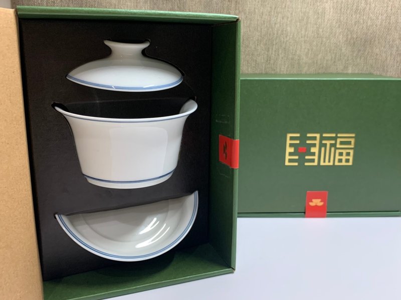 釅韻逸品【精緻德化白瓷茶蓋杯三件組】 - 茶壺/茶杯/茶具 - 瓷 白色