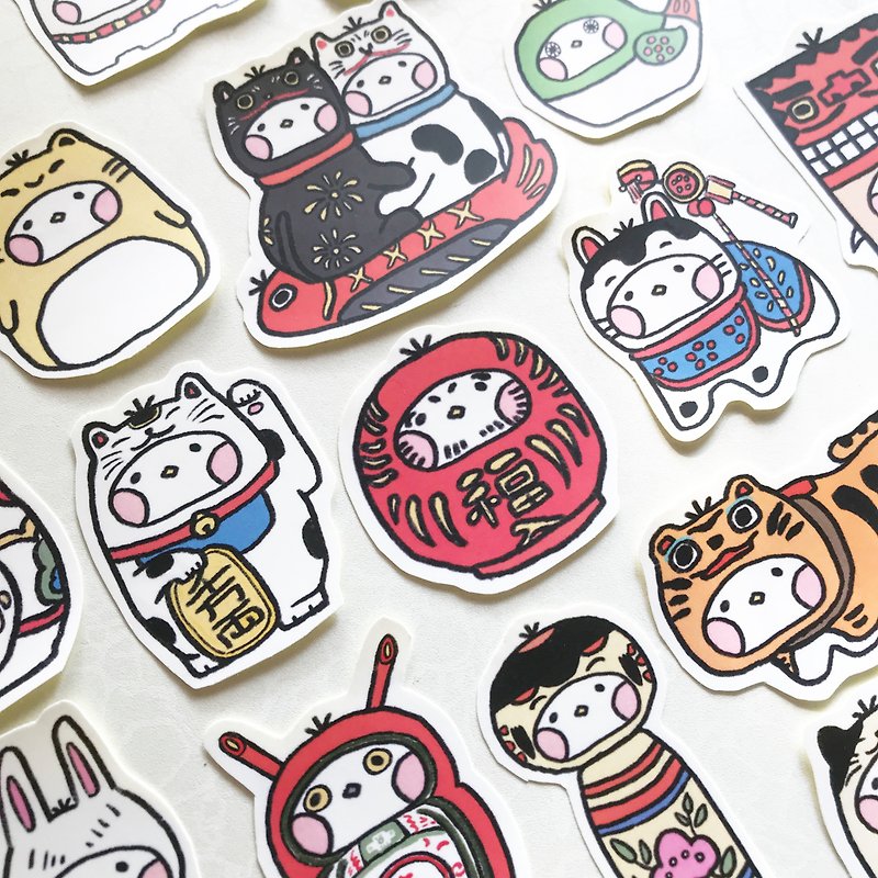 Japanese mascot illustration sticker - Stickers - Paper 
