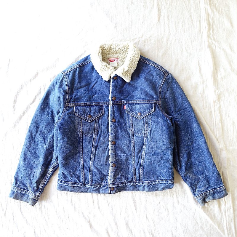 BajuTua / Vintage / American Levi's Pearl shop cotton truck driver jacket (44) - เสื้อโค้ทผู้ชาย - ผ้าฝ้าย/ผ้าลินิน สีน้ำเงิน