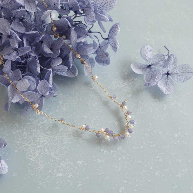 14kgf  Random Necklace -Hydrangea - 項鍊 - 石頭 紫色