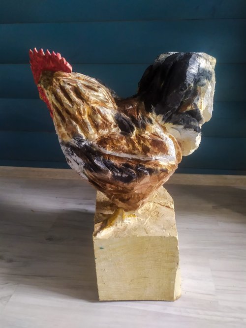 大得価国産鶏 彫刻 金運 動物 工芸品 細工精彫 超絶技巧 その他