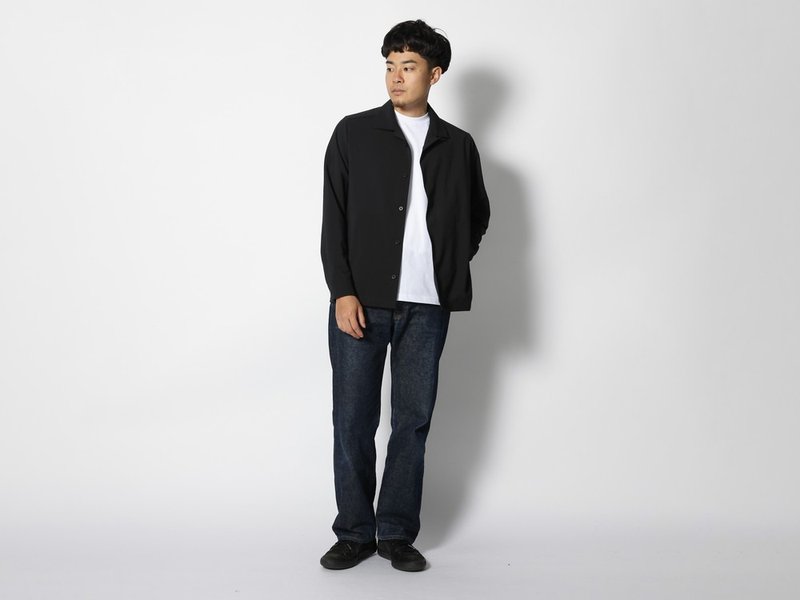 Pe Light Poplin 襯衫 黑色 - 男襯衫/休閒襯衫 - 聚酯纖維 黑色