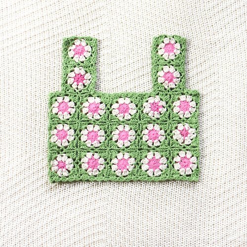Merrymetric Matcha-Pink Daisy Crop Top