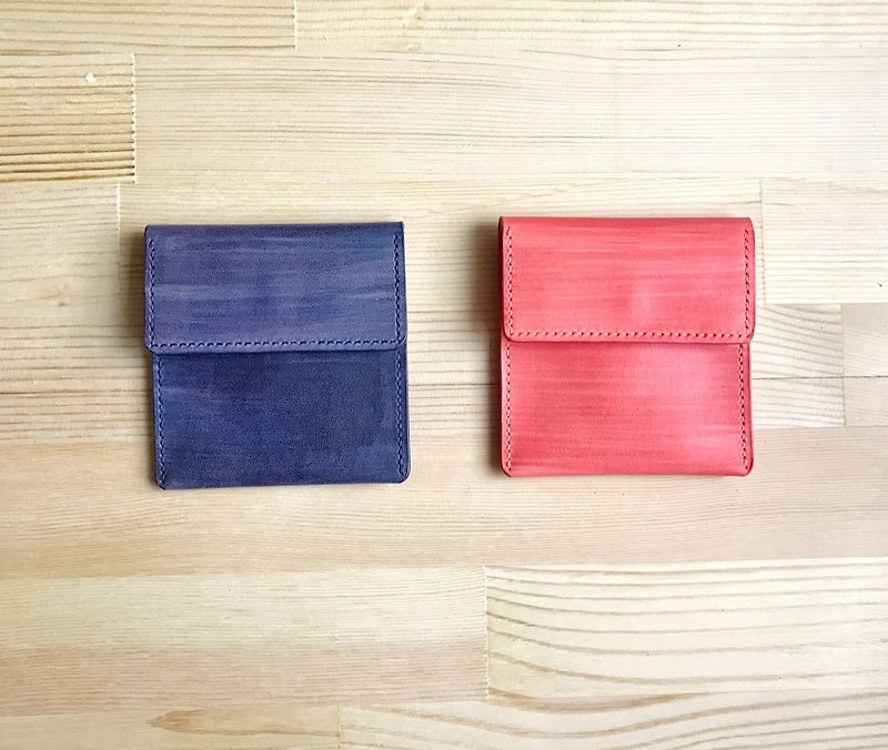 Sanku - 皮革 手作 - 方形袋 / 零錢袋 / 小物收納袋 - 散紙包 - 真皮 多色