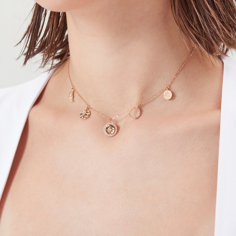 CZ GOLD CHOKER - LOVE BY THE MOON - Necklaces - Other Metals Gold