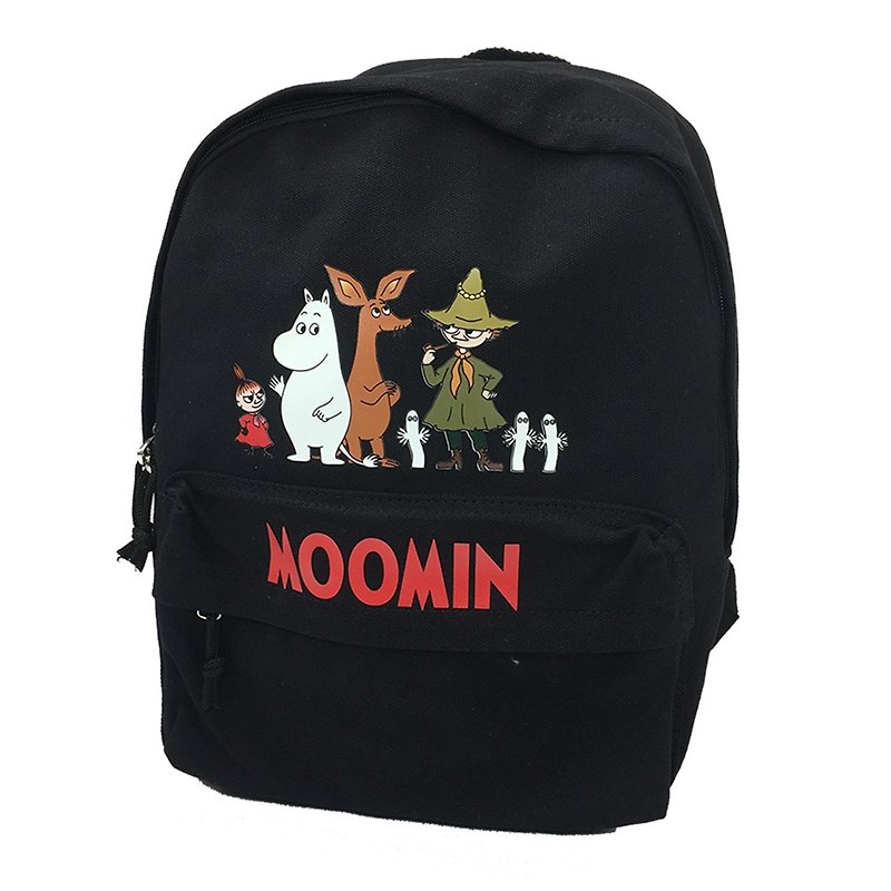 MOOMIN authorized-double shoulder thick back new zipper backpack (black) - Backpacks - Cotton & Hemp Red