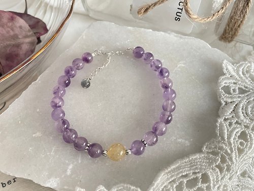 奧芃絲美學工坊 Queen's Craftwork 天然紫超七金髮晶原創設計手鏈