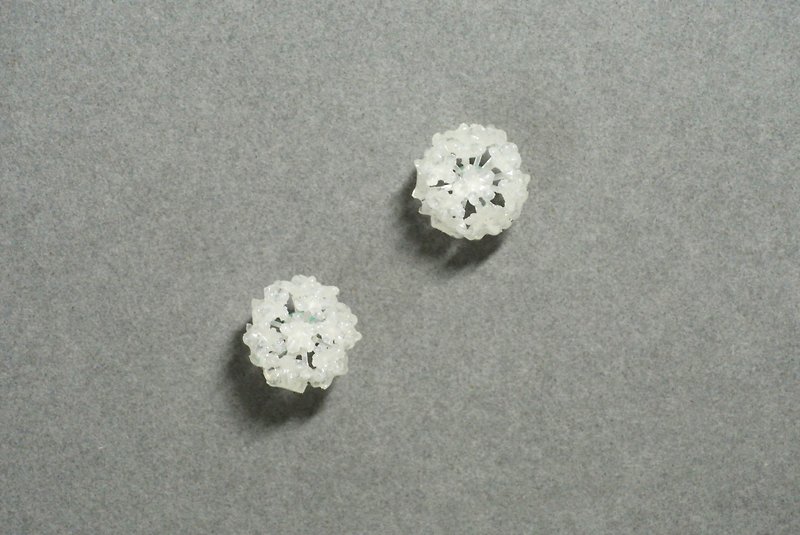 Flower ball (translucent) earrings - Earrings & Clip-ons - Paper Transparent