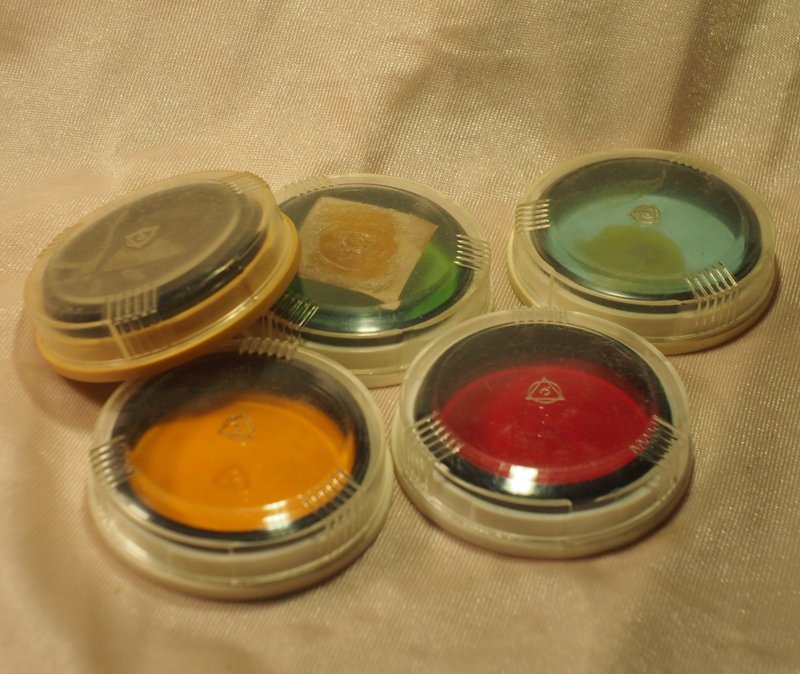 5x FIVE FILTER neutral gray orange red green yellow M52 mount LZOS made in USSR - Cameras - Glass 