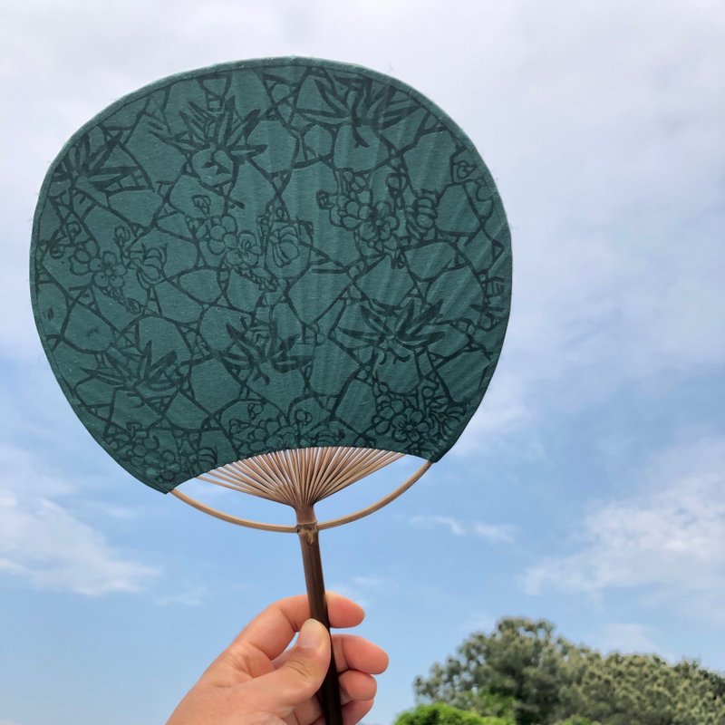 SUINPAPER Suin Neunghwaji Handmade Fan_Green - 其他家具 - 紙 綠色