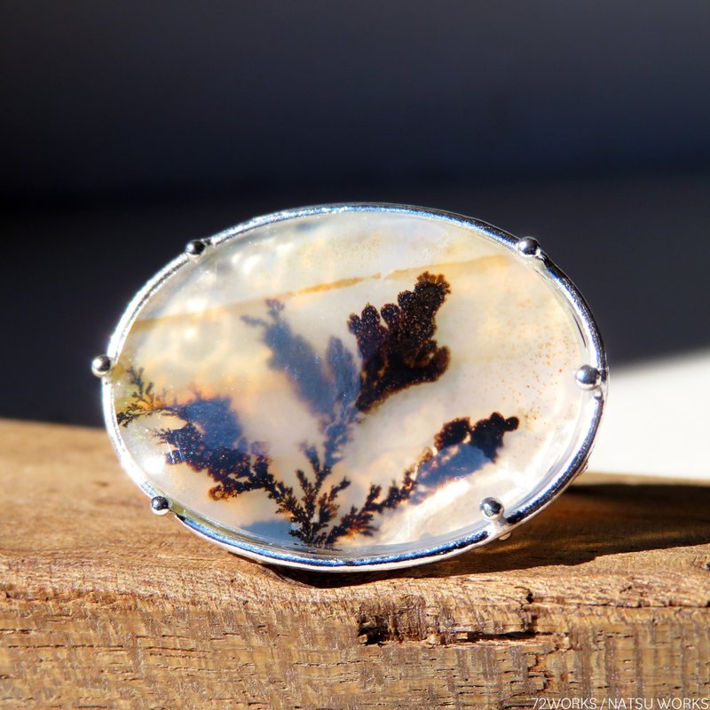 Dendritic Agate Ring - General Rings - Gemstone Yellow