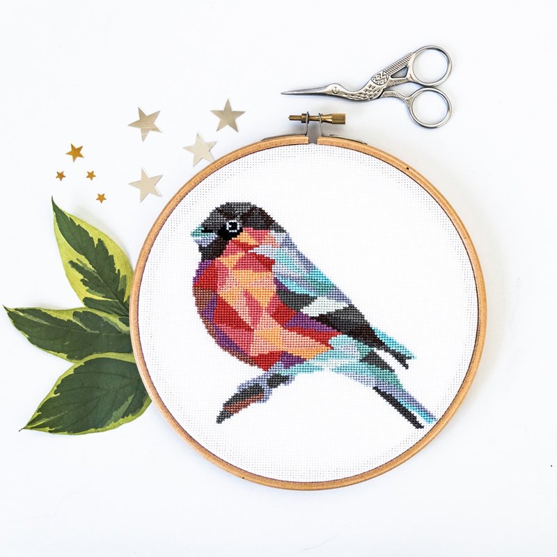 Bullfinch Cross Stitch PDF Pattern 十字繡 - 編織/刺繡/羊毛氈/縫紉 - 其他材質 