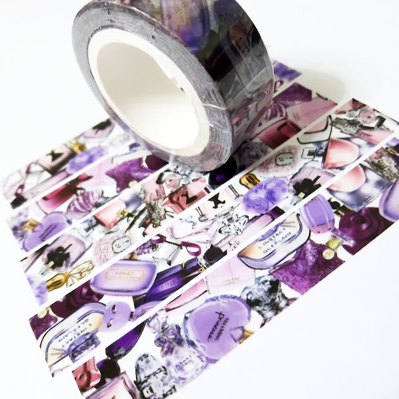 Sample Washi Tape Purple Bottles - มาสกิ้งเทป - กระดาษ 