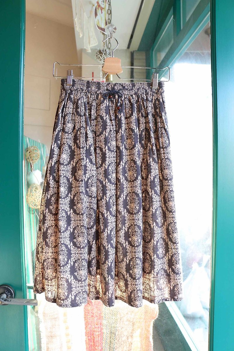 BJ1609146 Yamato period a totem raising skirt Figure 1 coffee * - Skirts - Cotton & Hemp White