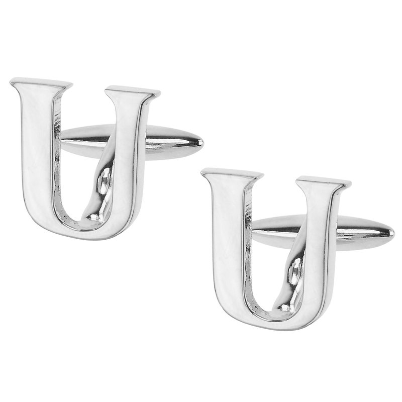 Initial Alphabet U Cufflinks - Cuff Links - Other Metals Silver