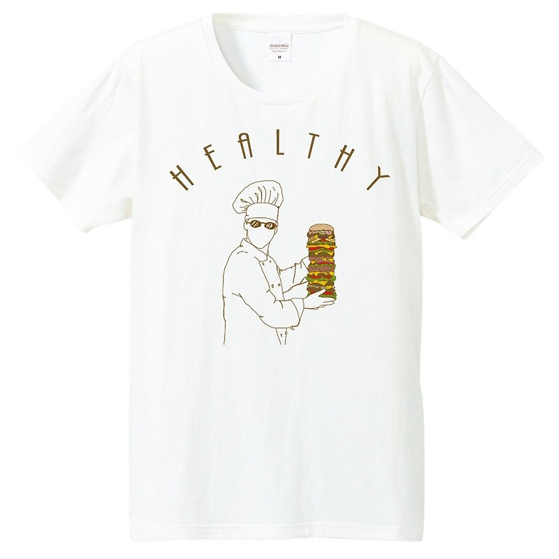 T-shirt / Healthy - เสื้อยืดผู้หญิง - ผ้าฝ้าย/ผ้าลินิน ขาว
