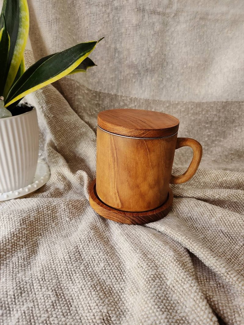 手工柚木茶杯組 - 茶壺/茶杯/茶具 - 木頭 