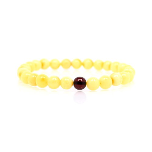 正佳珠寶 Gemsrich Jewelry 【正佳珠寶】蜜蠟琥珀 紅皮白金滿蜜血珀 6mm 蜜蠟手珠