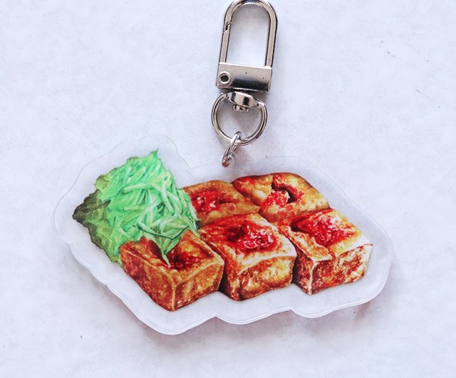 手描きグルメアクリルキーホルダー/チャーム - ショップ Sweetfish