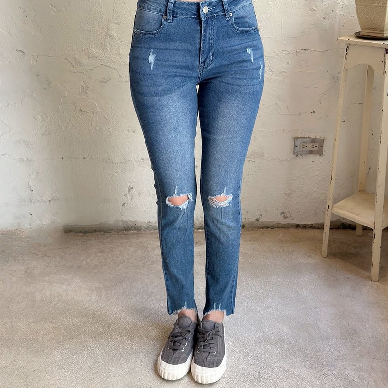 Hana Mokuba ウォッシュ加工シンプルジーンズ - パンツ レディース - その他の素材 