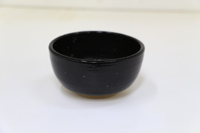 Deep black bowl-pure handmade--hand made--drawing--glazed--clay - ถ้วยชาม - ดินเผา สีดำ