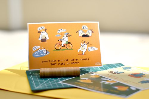 Simple Supplies (Set of 3) The Happy Little Things Postcard