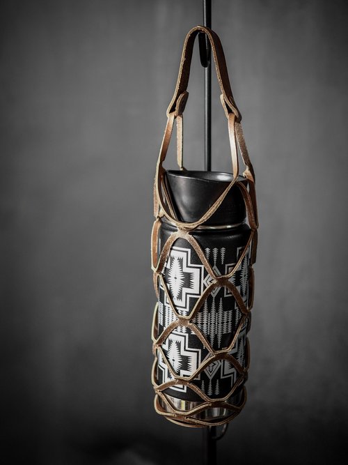 HEYOU Art&Craft Department Leather Bottle Holder-皮革飲料杯提網袋-淺咖
