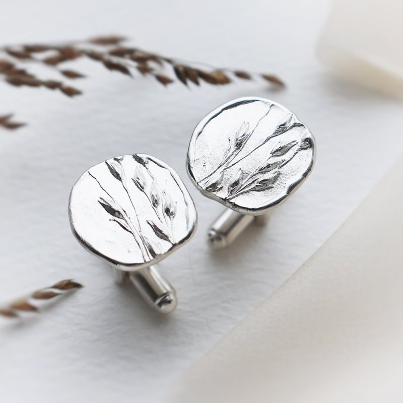 Wheat Cufflinks - Cuff Links - Sterling Silver Silver