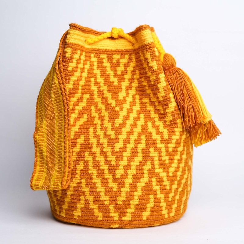 Wayúu Bag - Petra - Colombia - กระเป๋าถือ - ผ้าฝ้าย/ผ้าลินิน สีส้ม