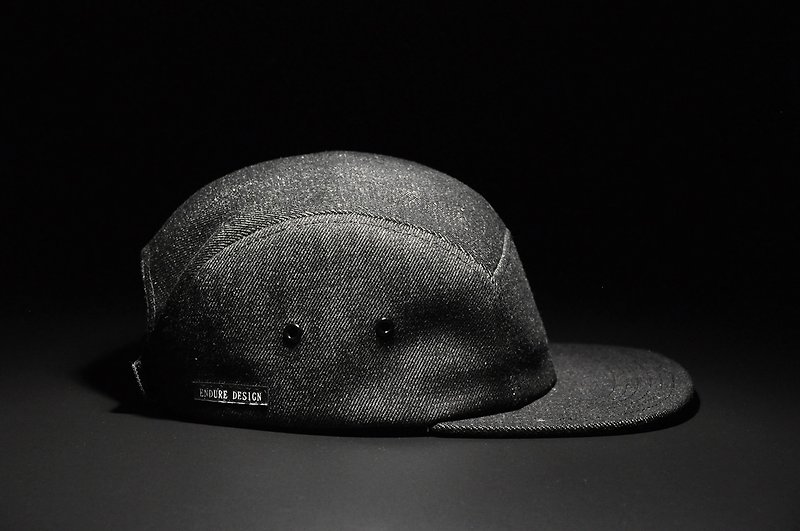 ENDURE / side small sign / five split hat - หมวก - ผ้าฝ้าย/ผ้าลินิน สีดำ