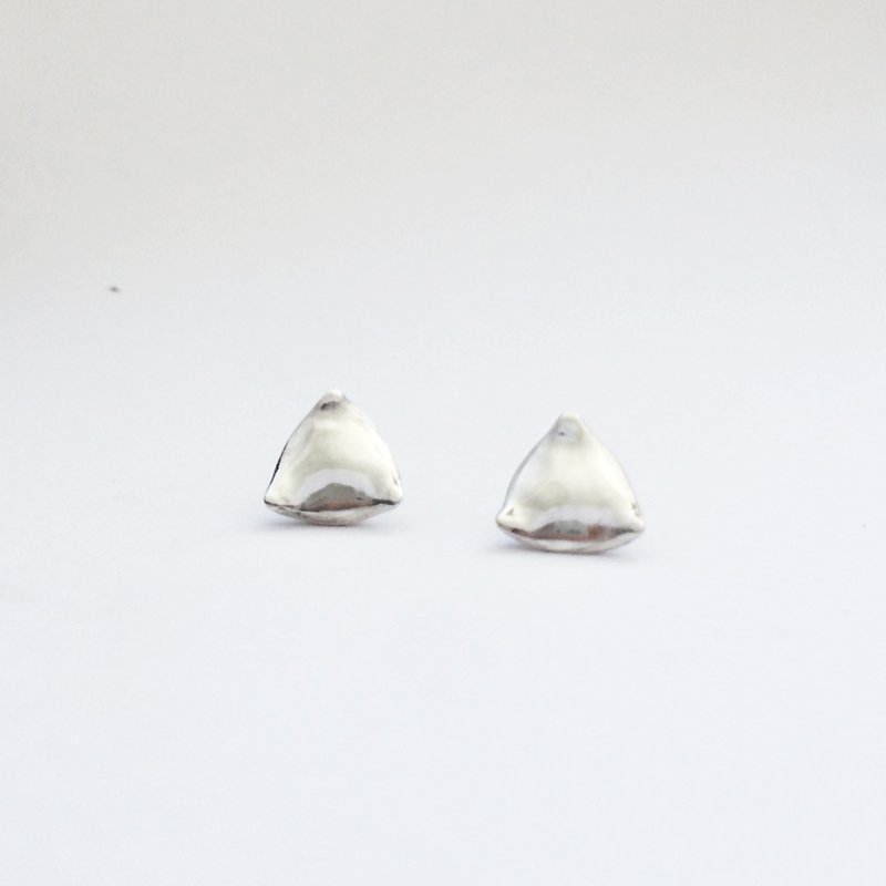 小矽藻-純銀耳環（一對） - 耳環/耳夾 - 其他金屬 銀色