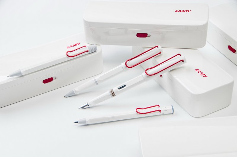 全球獨家 / LAMY 原子筆 時尚禮盒 - / safari 系列 -紅白 - 鋼珠筆 - 塑膠 