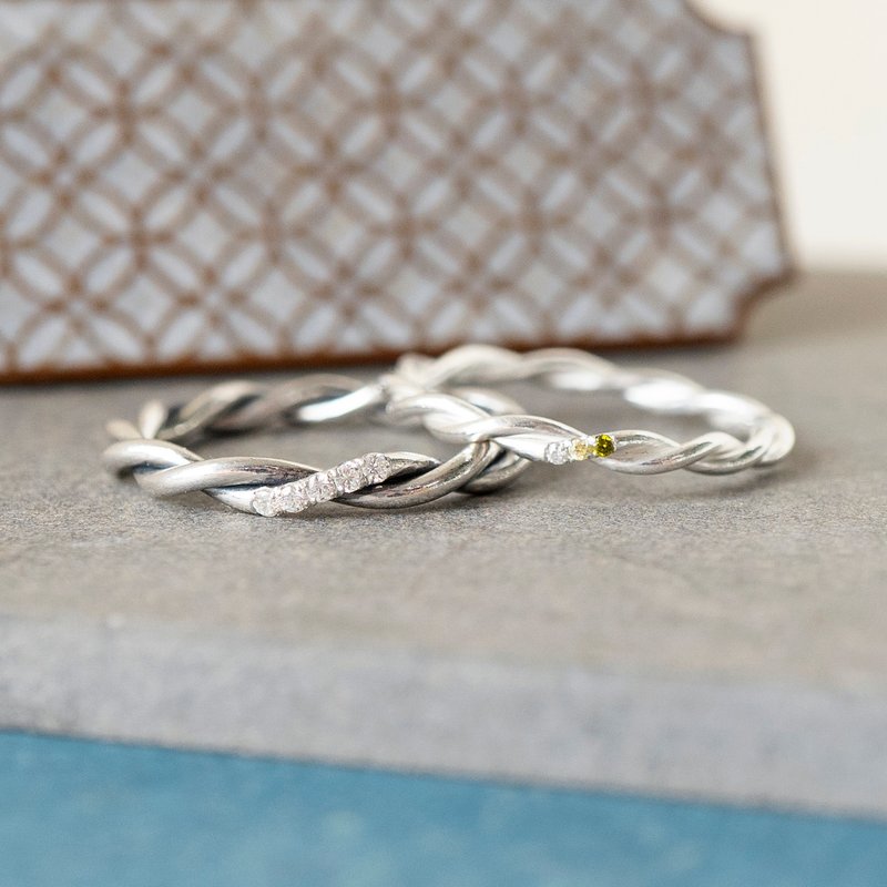 手工銀戒【麻花星星】925純銀戒指尾戒情人節禮物 - 戒指 - 純銀 銀色