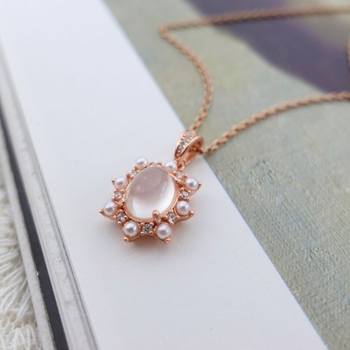 NOW jewelry 天然月光石 特殊貓眼效應 戀人之石 純銀項鍊 禮物 快速出貨