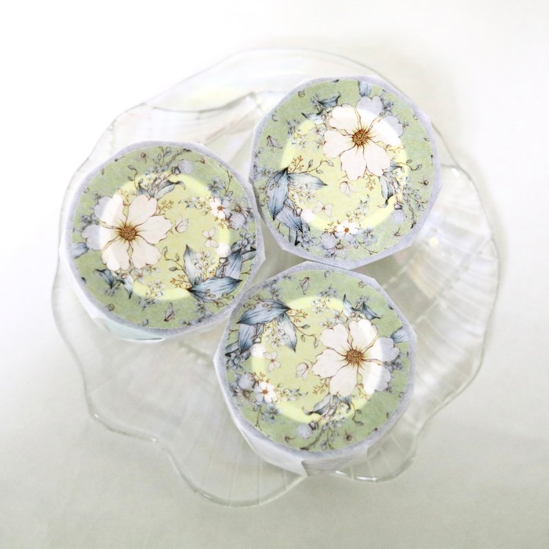 Mini flowers PET TAPE (4cm x 10m) - 紙膠帶/和紙/PET - 聚酯纖維 透明
