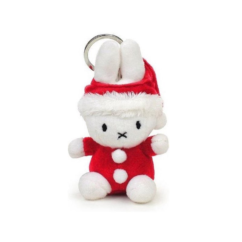 荷蘭 Bon Ton Toys | Miffy 米飛兔 鑰匙圈 聖誕裝 10cm - 鑰匙圈/鑰匙包 - 其他材質 紅色