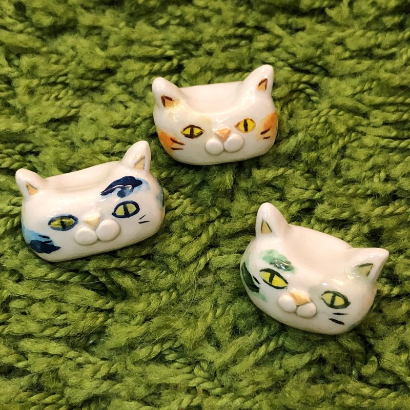 Cats chopstick rest - ตะเกียบ - เครื่องลายคราม 