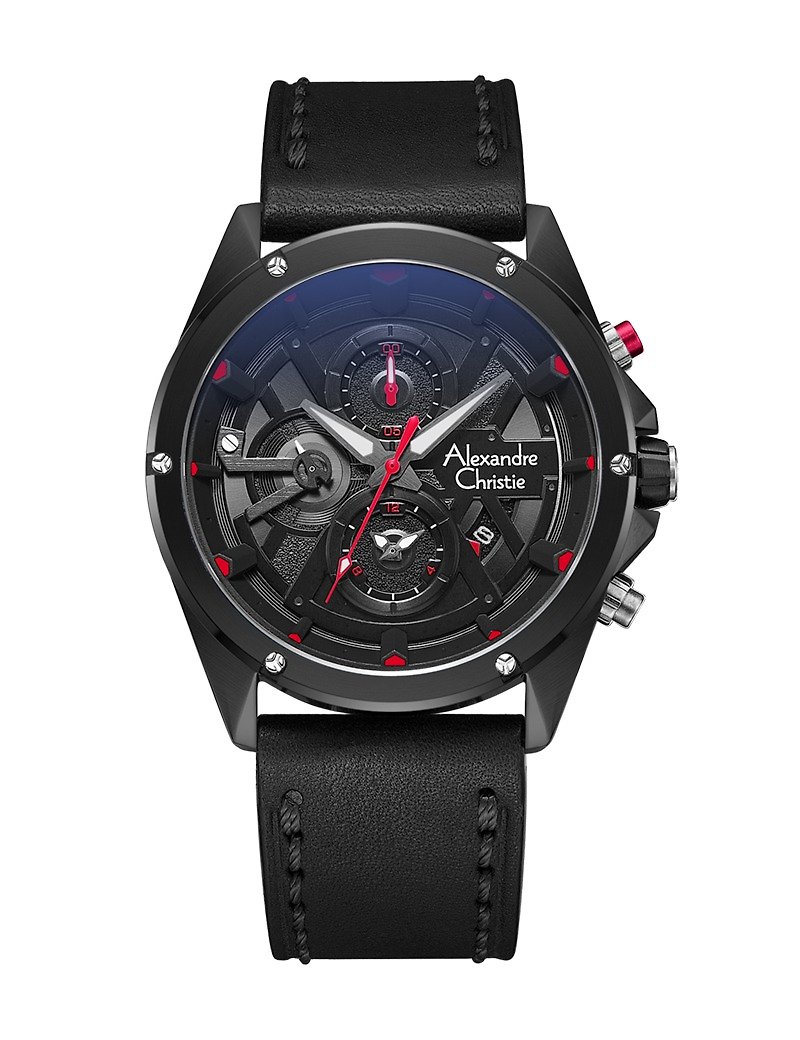[AC Watch] 6620MCLIPBARE-Media Black x Red - Men's & Unisex Watches - Stainless Steel 