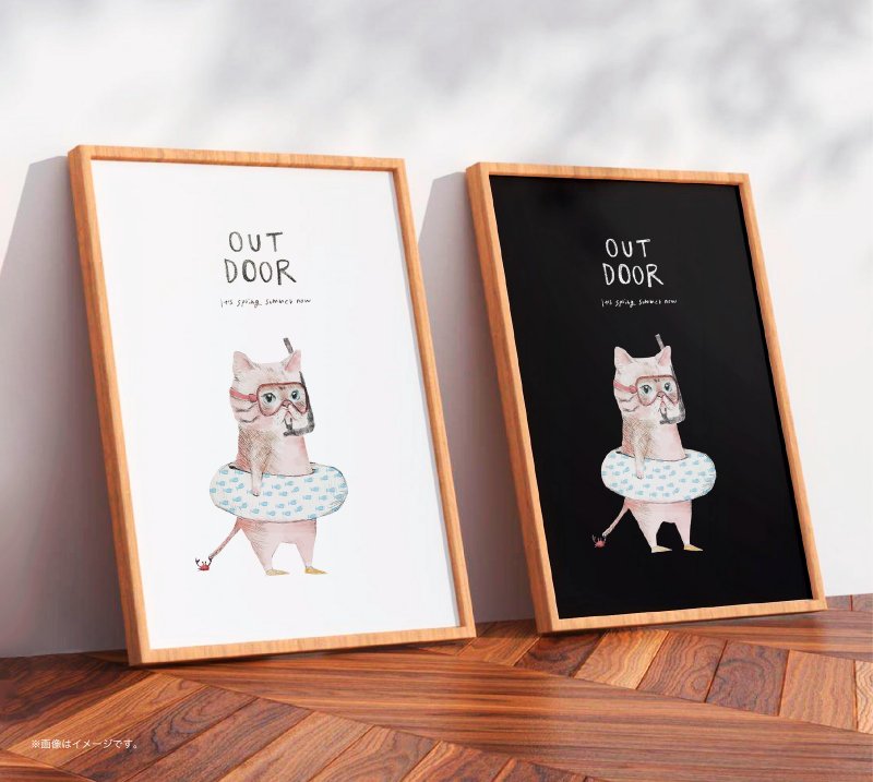 Outdoor_cat  /Original Poster / A4 or A3 size - 海報/掛畫/掛布 - 塑膠 白色