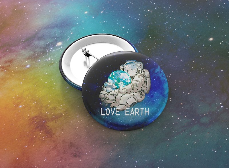 love from space - tin badges - เข็มกลัด - โลหะ สีน้ำเงิน
