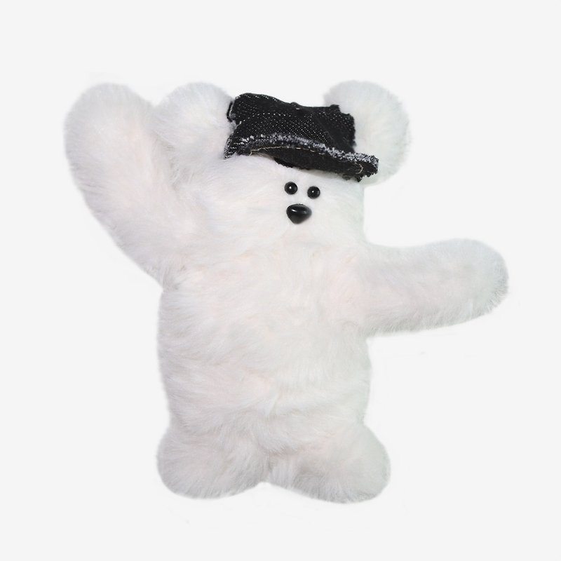 Don't move! A-B yo Bear keyring_white - Keychains - Other Materials White