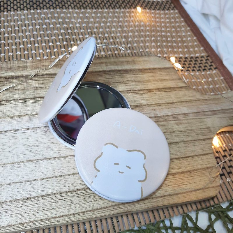Dumb leather double-sided cute portable mirror