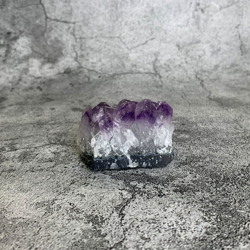 水晶簇- 紫水晶原礦 辦公室療癒微景觀 裝置擺飾 一物一圖 - 擺飾/家飾品 - 寶石 紫色